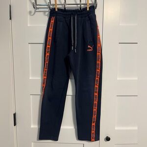 Puma Boys Youth Navy Blue with Orange Stripe